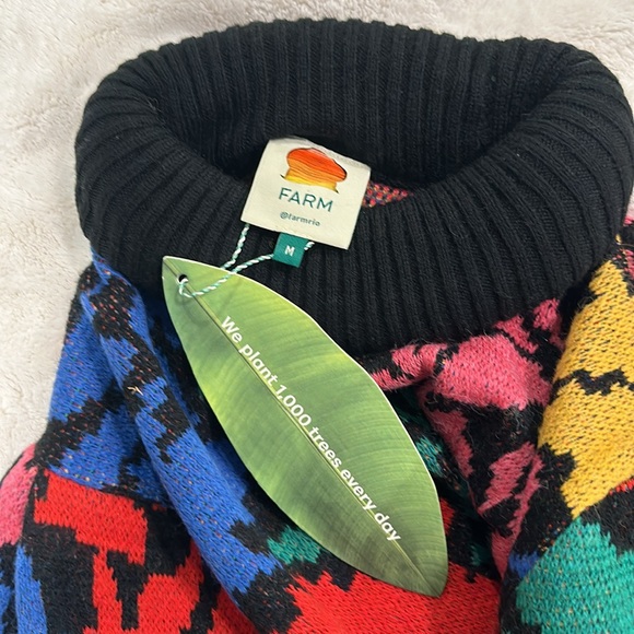 Farm Rio Tropical Garden Sweaterdress Size M NWT - Picture 9 of 13